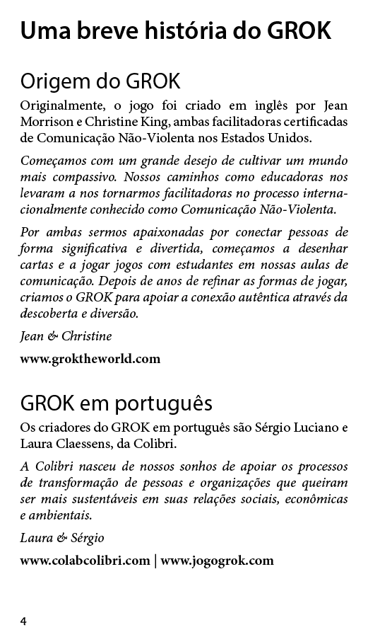 Jogo GROK - Empatia e comunicação não violenta na prática